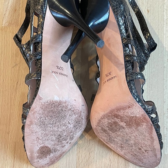 Plenty by Tracy Reese Bronze Snakeskin Strappy Sandals - Picture 8 of 8